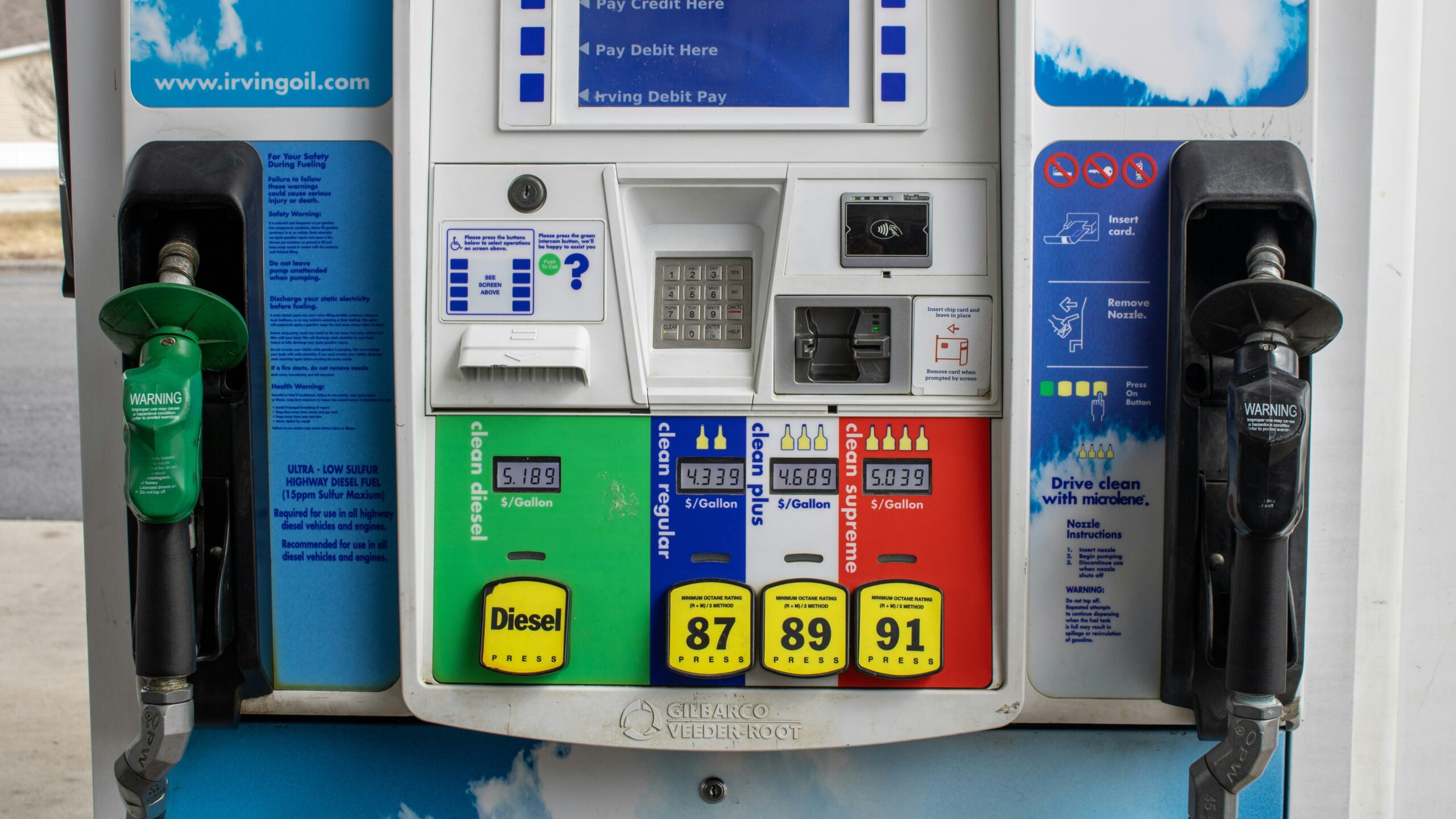 a close up of a gas pump at a gas station