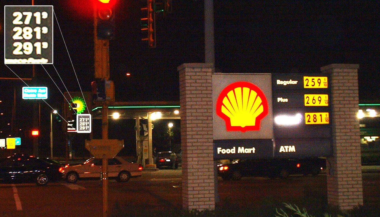 A gas station price sign