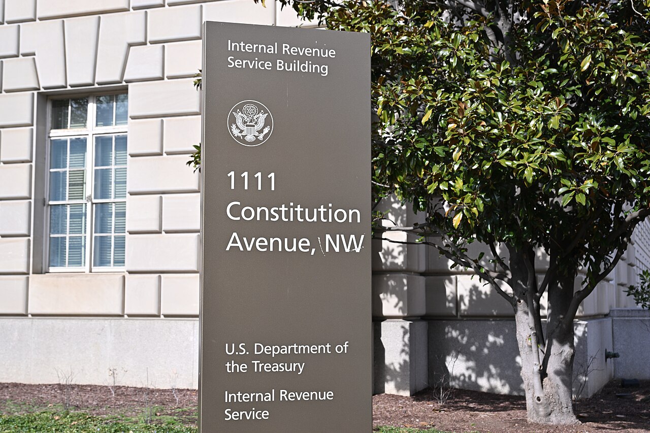 The sign outside the Internal Revenue Service building in Washington, D.C.