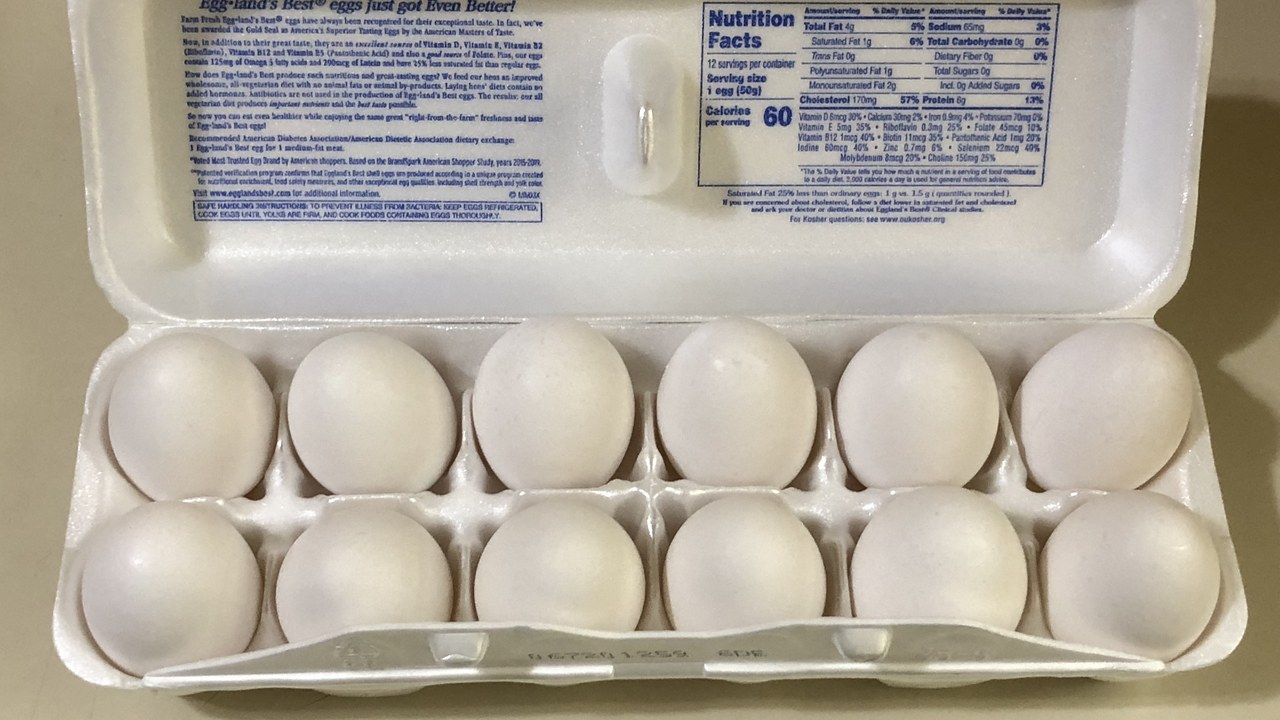Cage-free eggs are advertised at $3.07 a dozen while conventional eggs go for $1.36